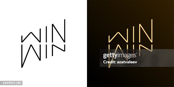 Win-win logo linear dynamic design creative concept. Winwin partnership success logotype. Double win mutually beneficial business initial brand badge. Planning strategy profit vector sign template Win-win logo linear dynamic design creative concept. Winwin partnership success logotype. Double win mutually beneficial business initial brand badge. Planning strategy profit vector sign template