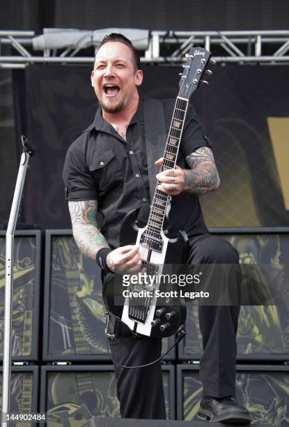 Michael Poulsen of Volbeat performs during the 2012 Rock On The Range festival at Crew Stadium on May 20, 2012 in Columbus, Ohio.
