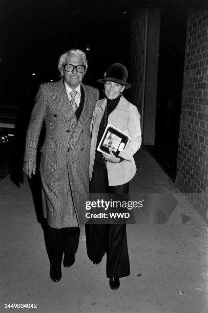 Greg Bautzer and Niki Dantine attend a screening at the offices of the Directors Guild of America in Hollywood, California, on March 20, 1974.