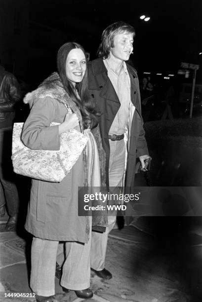 Marcheline Bertrand , pregnant with daughter Angelina Jolie, and Jon Voight attend a preview screening of "The Day of the Locust" at the Westwood...