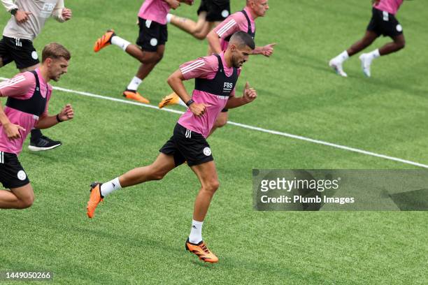 Conor Coady of Leicester City during the beep test as Leicester City Players Return to Pre-Season Training at Leicester City training Complex,...