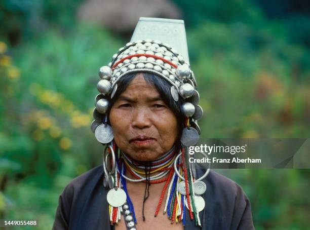 woman of the akha people - akha stock pictures, royalty-free photos & images