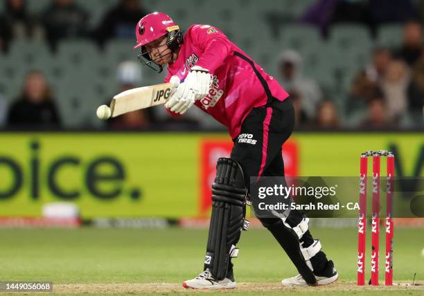 Hayden Kerr of the Sixers during the Men's Big Bash League match between the Adelaide Strikers and the Sydney Sixers at Adelaide Oval, on December 14...