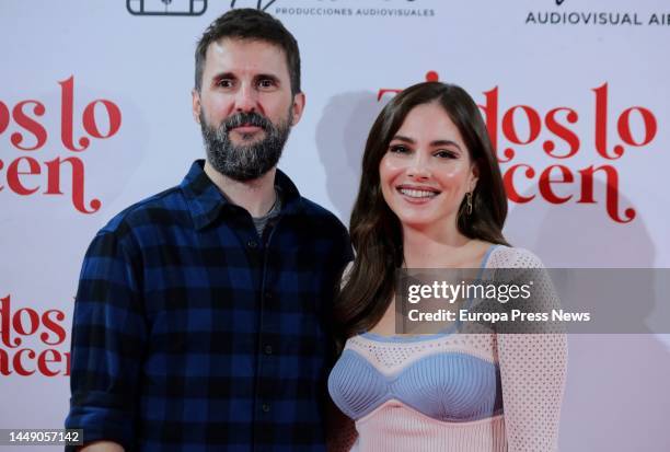 Actors Julian Lopez and Andrea Duro pose at the photocall of the film 'Todos lo hacen', at the Callao Cinemas, on 14 December, 2022 in Madrid, Spain....