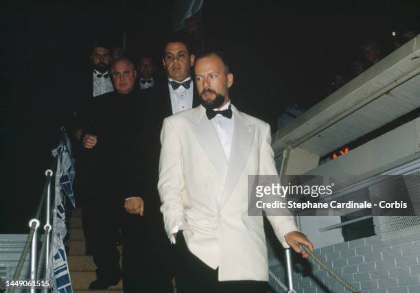 Bruce Willis participe à la soirée Carlton Plage consacrée au film de Quentin Tarantino : "Pulp Fiction".