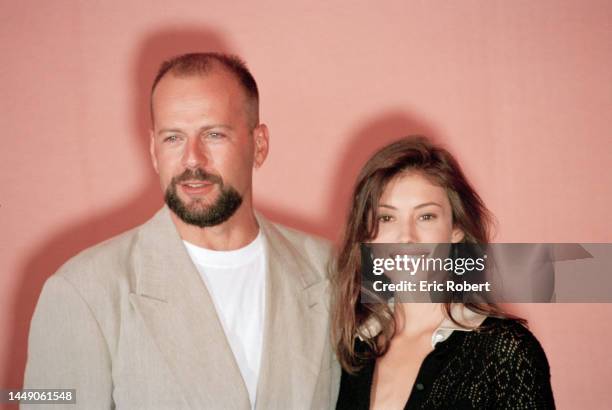 Actors Bruce Willis and Jane March attend the 1994 Cannes Film Festival to promote the film Color of Night by Richard Rush.