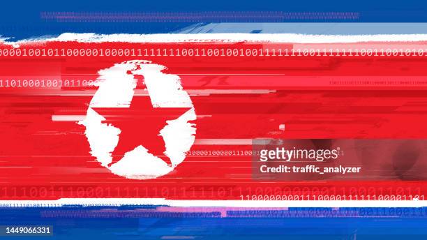 cyber warfare - north korea - korea stock illustrations