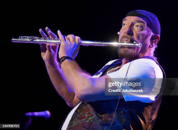 Scottish flautist Ian Anderson, formerly of Jethro Tull, performs live during a concert at the Tempodrom on May 20, 2012 in Berlin, Germany.