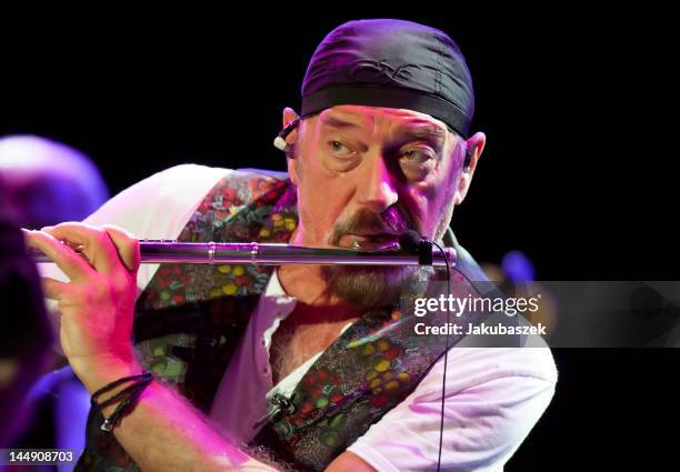 Scottish flautist Ian Anderson, formerly of Jethro Tull, performs live during a concert at the Tempodrom on May 20, 2012 in Berlin, Germany.