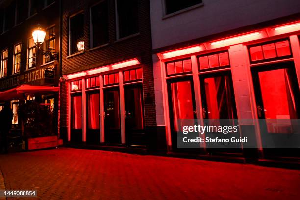 General view of Red Light District on December 10, 2022 in Amsterdam, Netherlands.De Wallen, Amsterdam's red-light district, is internationally known...