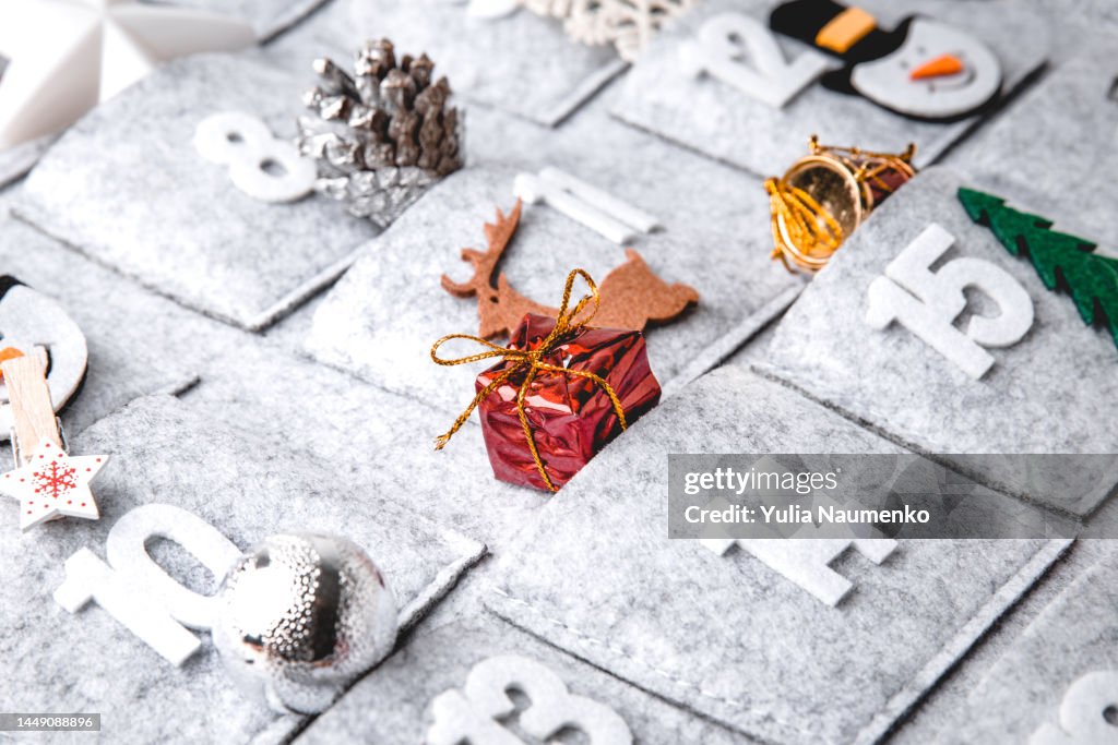 Holiday Advent Calendar. Winter holidays, christmas concept.