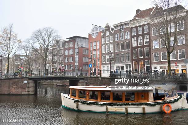 General view of Jordaan District on December 10, 2022 in Amsterdam, Netherlands. Jordaan is a district of the Amsterdam-Centrum stadsdeel in the city...