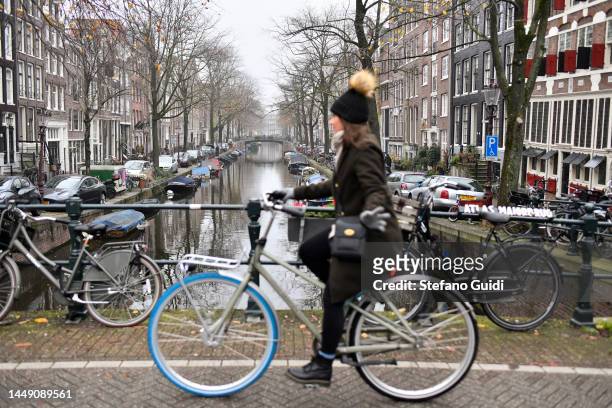 General view of Jordaan District on December 10, 2022 in Amsterdam, Netherlands. Jordaan is a district of the Amsterdam-Centrum stadsdeel in the city...