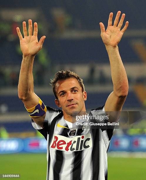 Alessandro Del Piero of Juventus after the Tim Cup final match between Juventus FC and SSC Napoli at Olimpico Stadium on May 20, 2012 in Rome, Italy.