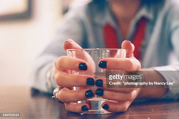 black nails - black nail polish stock pictures, royalty-free photos & images