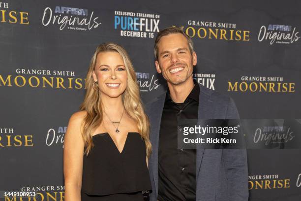 Amber Smith and Granger Smith attend the "Moonrise" Red Carpet Premier at AMC DINE-IN Grapevine Mills 30 on December 13, 2022 in Grapevine, Texas.