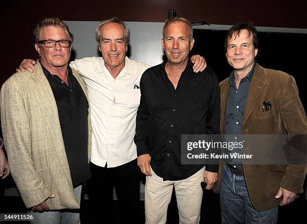 Actors Tom Berenger, Powers Boothe, Kevin Costner and Bill Paxton pose at a screening of The History Channel's "Hatfields & McCoys" at the Aero...