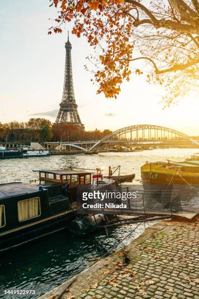 夜明けのエッフェル塔,パリ,フランス - monuments paris ストックフォトと画像