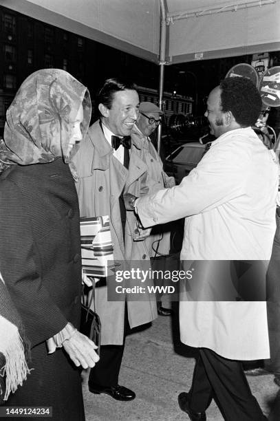 Lorraine Perigord Wallace and Mike Wallace attend a 50th-birthday party for Henry Kissinger at the Colony Club in New York City on May 26, 1973.