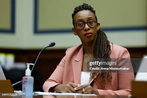 Kelly Robinson, the president of the Human Rights Campaign, speaks during a House Oversight Committee hearing titled "The Rise of Anti-LGBTQI+...