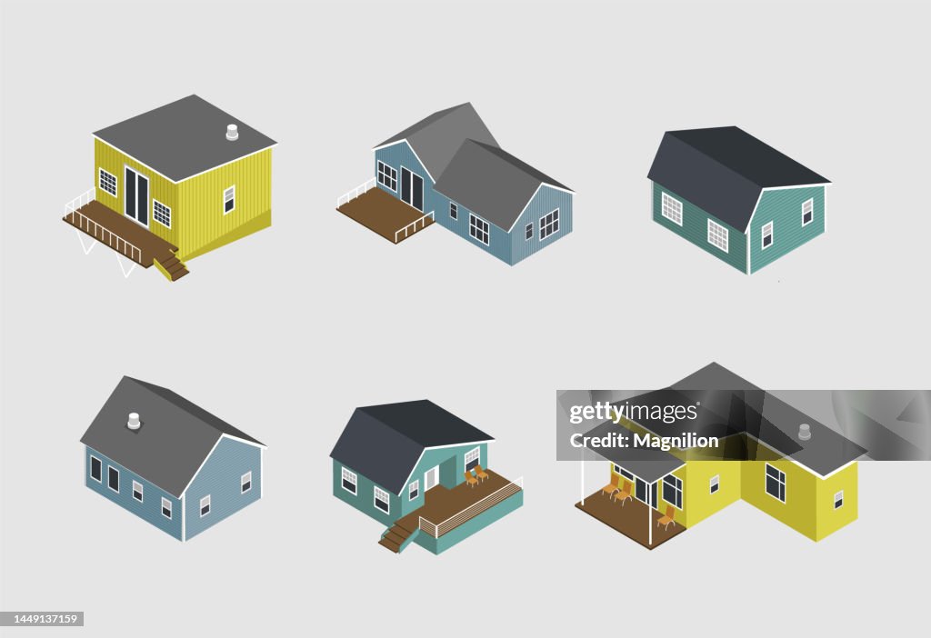 Australian Houses Isometric Vector
