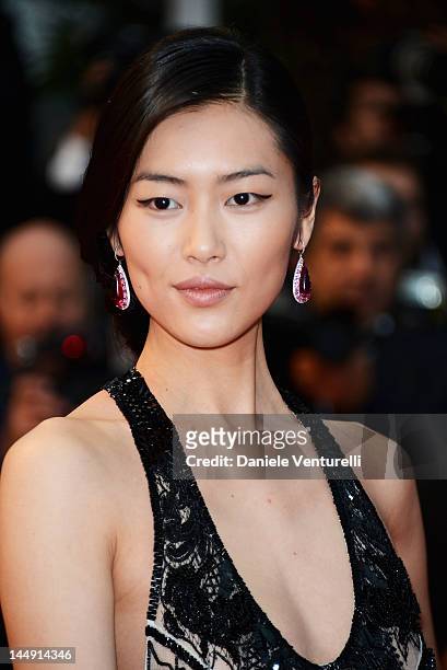 Model Liu Wen attends the "Amour" Premiere during the 65th Annual Cannes Film Festival at Palais des Festivals on May 20, 2012 in Cannes, France.