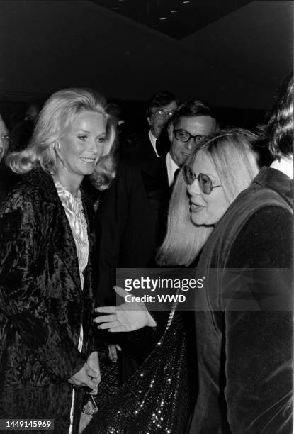 Ingrid Goude, Freddie Fields, and Sue Mengers attend a benefit for Cedars-Sinai Hospital in Los Angeles on October 23, 1973.