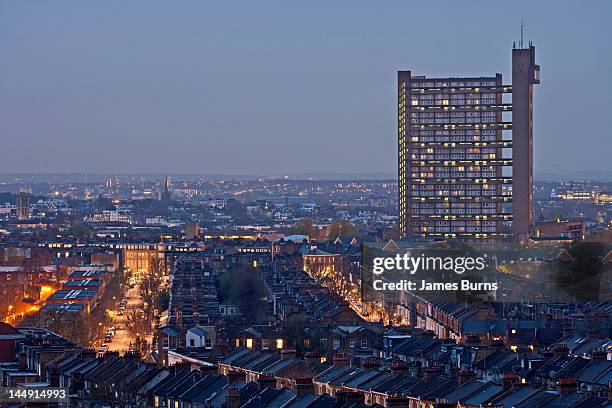 trellick tower from south kilburn - trellick tower stock pictures, royalty-free photos & images