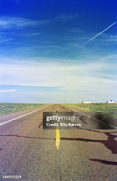 View along a patched road, Arizona, August 2006.