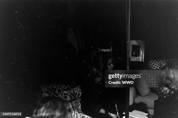 Catherine Deneuve prepares for filming during production of "Hustle" in Los Angeles on Janry 22, 1975.