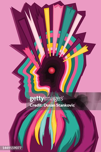 Human Paper Pattern Paper Craft Human Head And Geometric Shape High-Res Vector Graphic ...