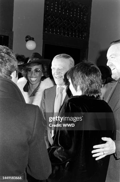 Altovise Davis, Fred Astaire, Liza Minnelli , and Jack Haley Jr. Attend a party celebrating Chita Rivera at Studio One in West Hollywood, California,...