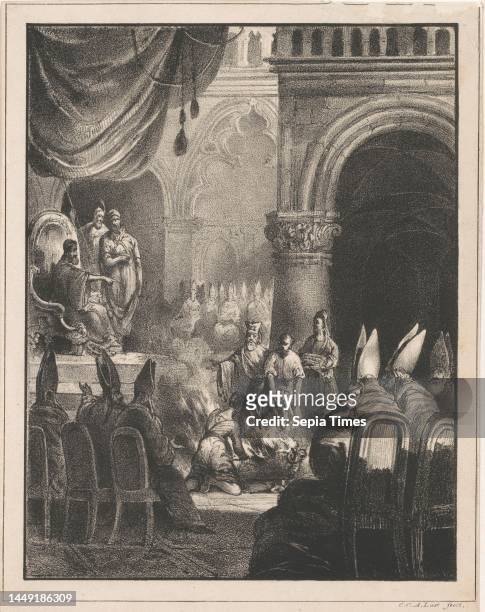 The books of Arius are burned at the First Council of Nicea by order of the emperor Constantine, Book burning at the Council of Nicea The church...