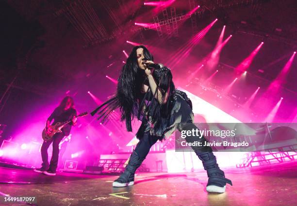 Amy Lee of Evanescence performs at Palacio Vistalegre Arena on December 14, 2022 in Madrid, Spain.