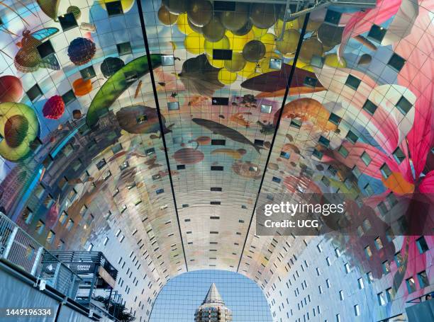 The vibrant Markthal of Rotterdam, the Netherlands.