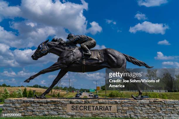Sculptor of famous Secretariat Horse in horse country outside of Lexington, Kentucky.