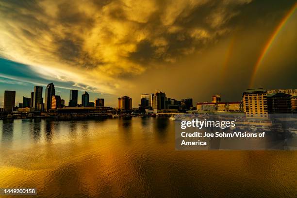 Sunset over Tampa Bay Florida explodes into color.