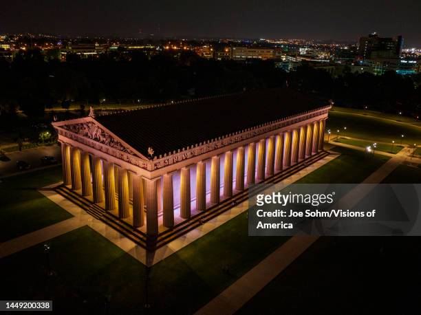 Replica of Greek Parthenon is in downtown Nashville, Tennessee.