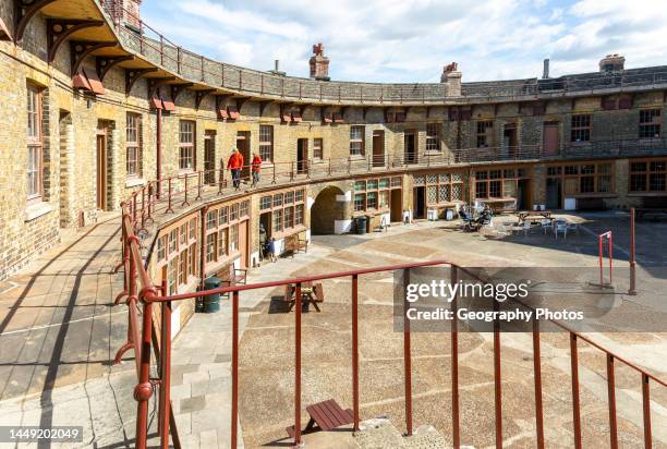 Inner courtyard of Landguard Fort, Felixstowe, Suffolk, England, UK.