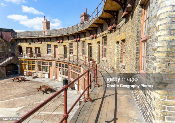 Inner courtyard of Landguard Fort, Felixstowe, Suffolk, England, UK.