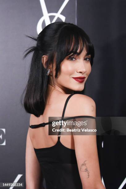 Aitana Ocaña attends the Vogue & Yves Saint Laurent "Beauté Christmas Party" at Espacio Downtown on December 14, 2022 in Madrid, Spain.