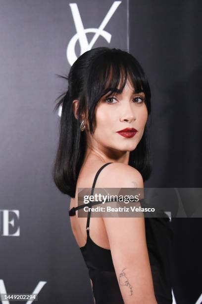 Aitana Ocaña attends the Vogue & Yves Saint Laurent "Beauté Christmas Party" at Espacio Downtown on December 14, 2022 in Madrid, Spain.