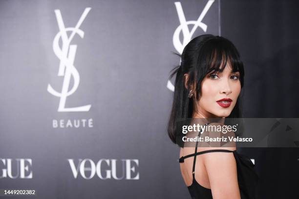 Aitana Ocaña attends the Vogue & Yves Saint Laurent "Beauté Christmas Party" at Espacio Downtown on December 14, 2022 in Madrid, Spain.