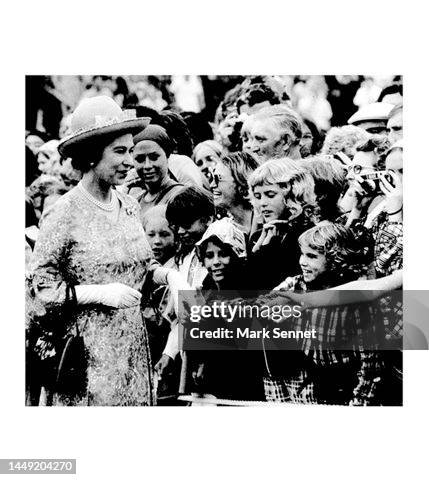 Queen Elizabeth II on a walkabout to greet the public at the Commonwealth Conference on July 31, 1973 in Ottawa, Canada.