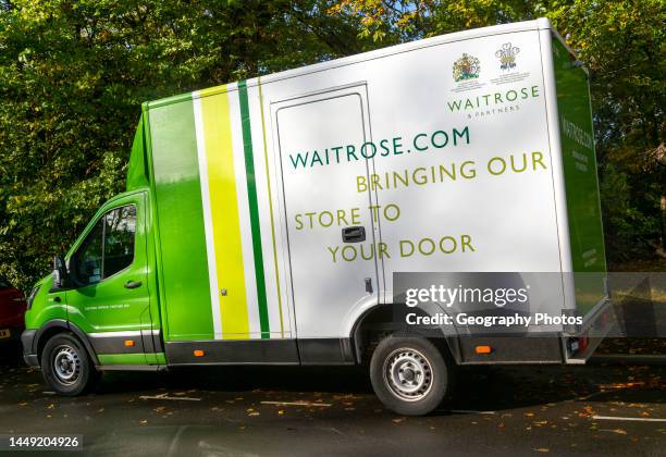 Waitrose delivery van vehicle, Bath, Somerset, England, UK.