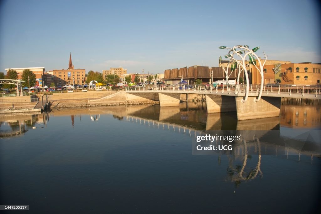 Skyline of Janesville, Wisconsin as seen across the Rock River