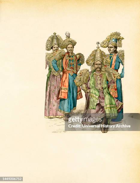 Late 19th Century, Illustration, The History of Costume, Braun & Schneider, Munich, Germany, 1861-1880.
