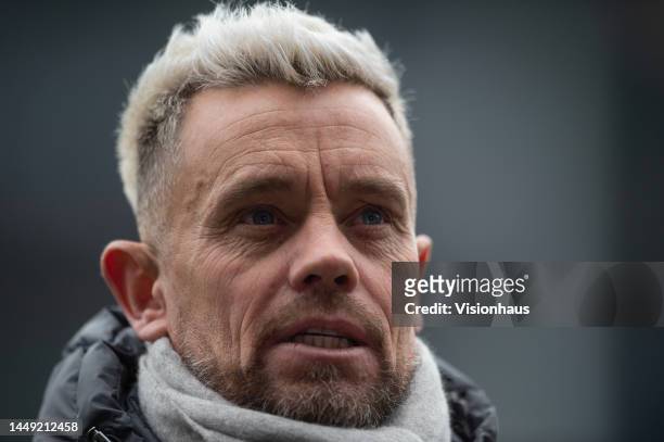 Sky Sports Commentator Lee Hendrie is seen prior to the Sky Bet Championship between Queens Park Rangers and Burnley at Loftus Road on December 11,...