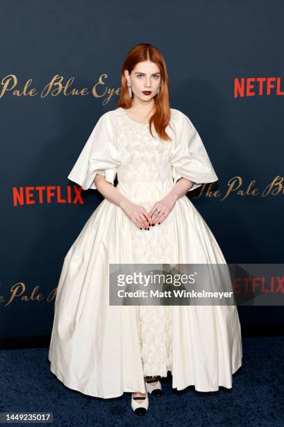 Lucy Boynton attends "The Pale Blue Eye" Los Angeles Premiere at DGA Theater Complex on December 14, 2022 in Los Angeles, California.