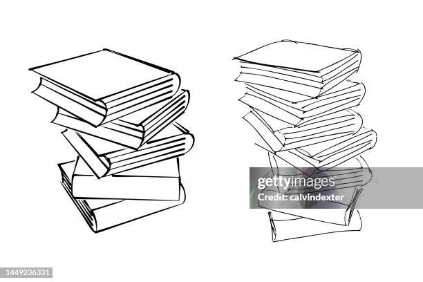 Book Stack Line Design Book Stack Line Photos and Premium High Res Pictures - Getty Images